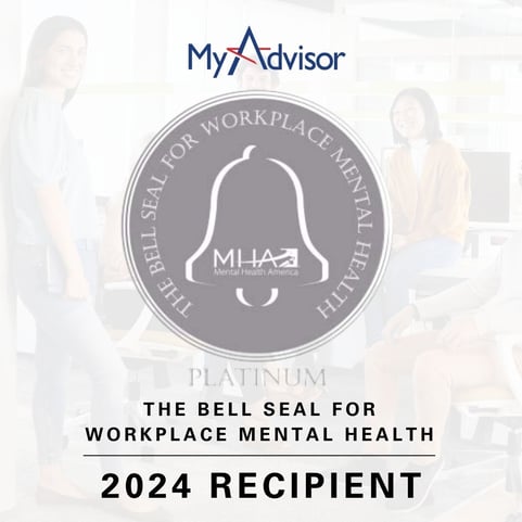 AwardCert - MYA - Gold Bell Seal for Workplace Mental Health - 2023