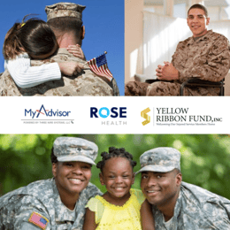 MyAdvisor & Rose Health partner together to provide 300 veterans with free, personalized mental health self-help resources and access to a concierge care team to the Yellow Ribbon Fund